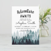 Adventure  Rustic Forest Baby Shower  Invitation (Standing Front)