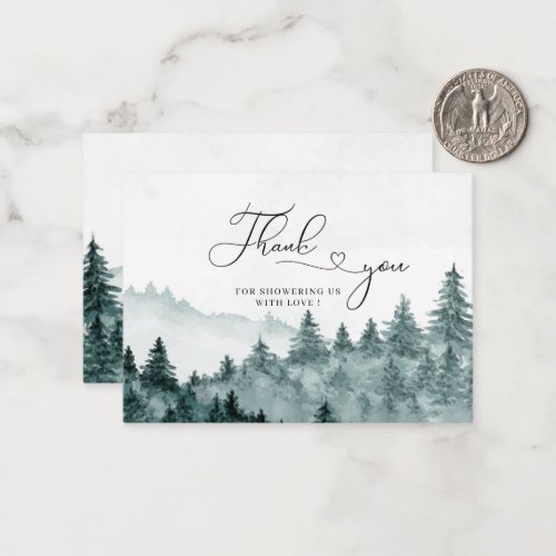 Adventure Rustic Forest Montation Watercolor thank Note Card