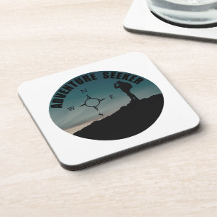 adventure seeker into the woods beverage coaster