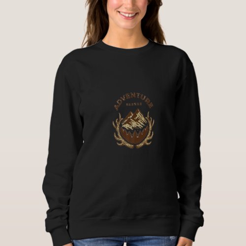 Adventure Seeker Mountain Stag Horns  Sweatshirt