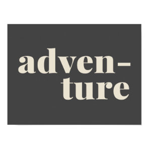 Adventure | Simple Inspirational Travel Quote Gray Poster