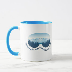 Adventure Ski Goggle Mountain Reflection  Mug