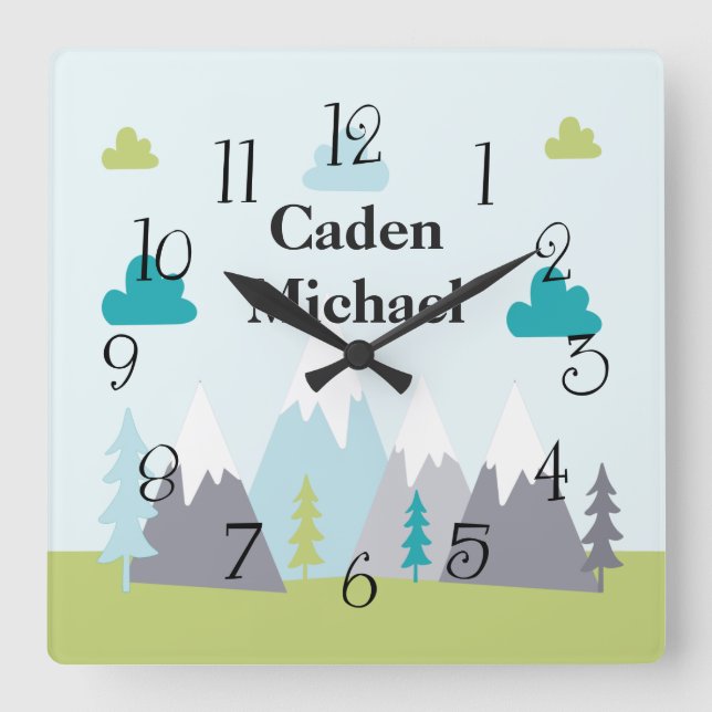 Adventure Snow Capped Mountains Wall Clock (Front)