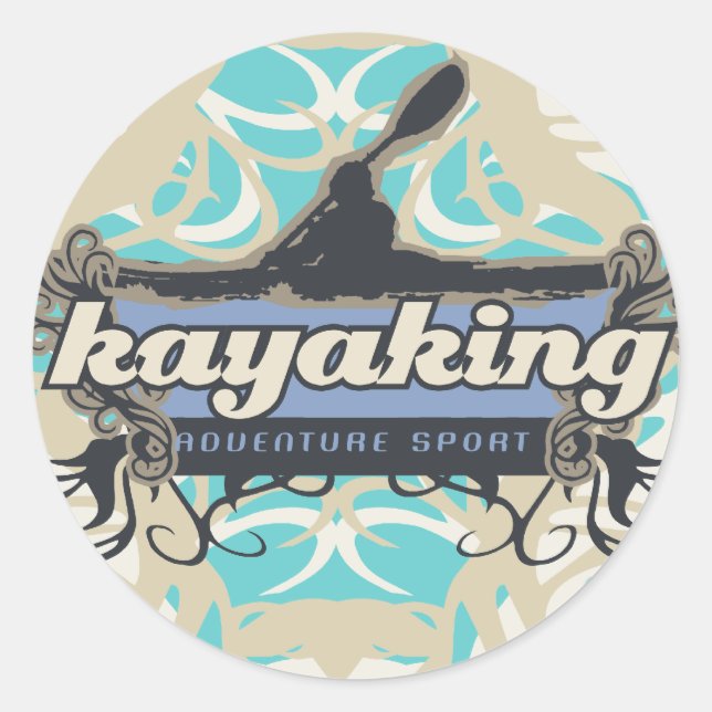 Adventure Sport Kayaking Tshirts and Gifts Classic Round Sticker (Front)