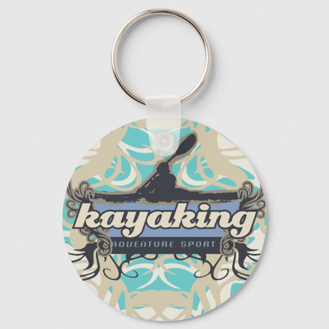 Adventure Sport Kayaking Tshirts and Gifts Keychain (Front)