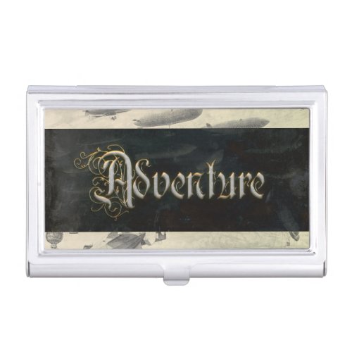 Adventure Steampunk Neo_Victorian Airship Business Card Case