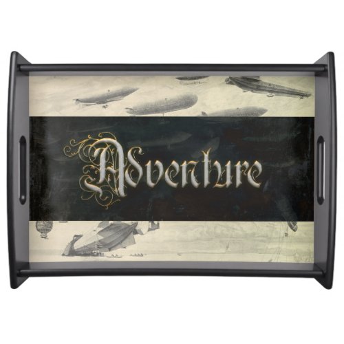 Adventure Steampunk Neo_Victorian Zeppelin Serving Tray