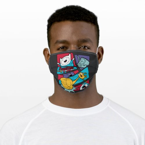 Adventure Time  Action Panel Graphic Adult Cloth Face Mask