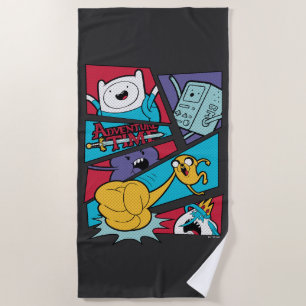 Adventure Time   Action Panel Graphic Beach Towel