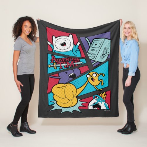 Adventure Time  Action Panel Graphic Fleece Blanket