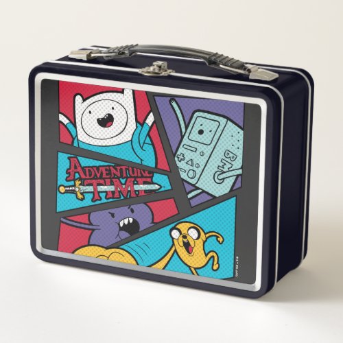 Adventure Time  Action Panel Graphic Metal Lunch Box