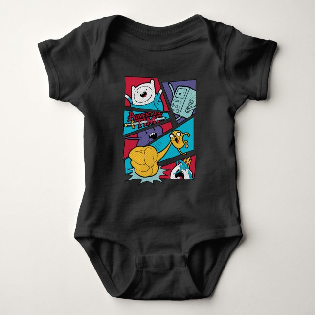 Adventure Time | Action Panel Graphic T-Shirt Baby Bodysuit (Front)