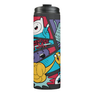Adventure Time Action Panel Graphic Thermal Tumbler