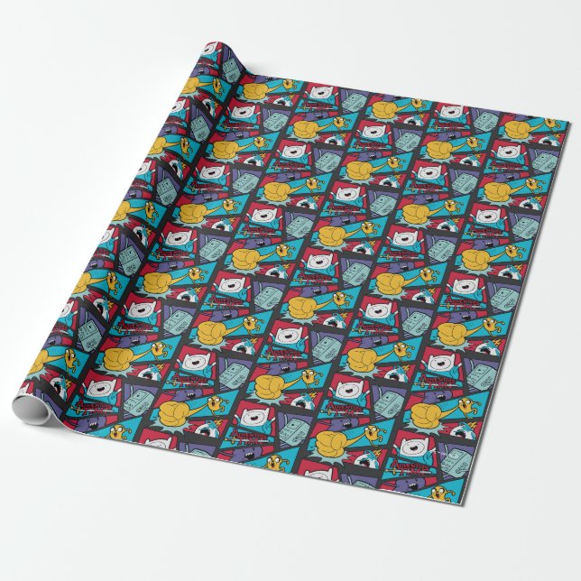 Adventure Time | Action Panel Graphic Wrapping Paper (Unrolled)