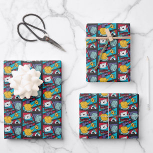 Adventure Time Action Panel Graphic Wrapping Paper Sheets