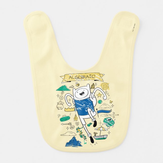 Adventure Time | "Algebraic" Finn Sketch Baby Bib (Front)