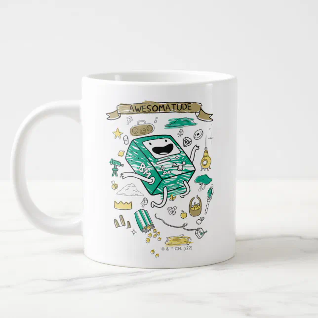 Adventure Time | "Awesomatude" BMO Sketch Giant Coffee Mug