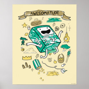 Adventure Time "Awesomatude" BMO Sketch Poster