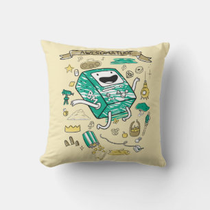 Adventure Time "Awesomatude" BMO Sketch Throw Pillow