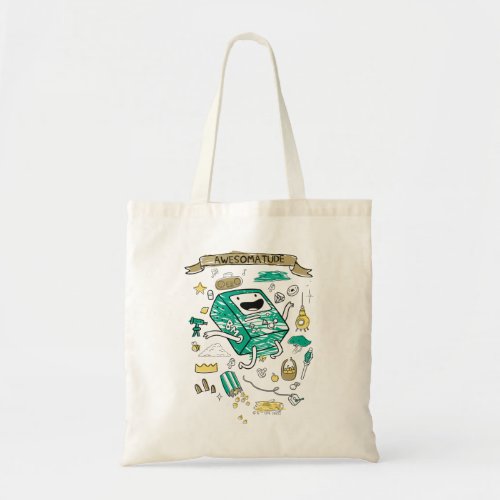 Adventure Time  Awesomatude BMO Sketch Tote Bag