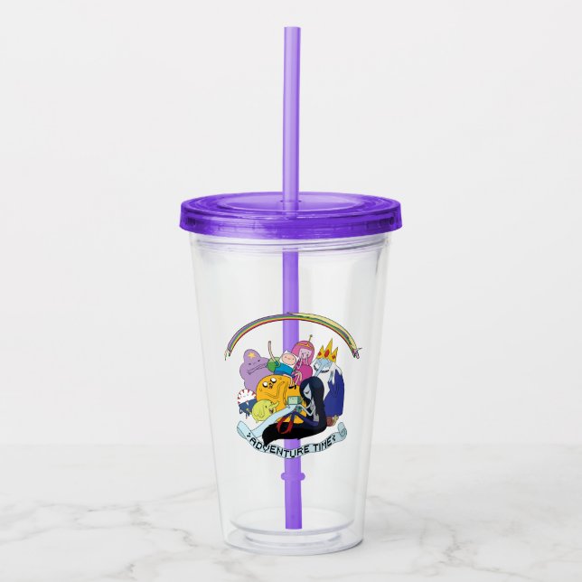 Adventure Time | BMO Group Graphic Acrylic Tumbler (Front)