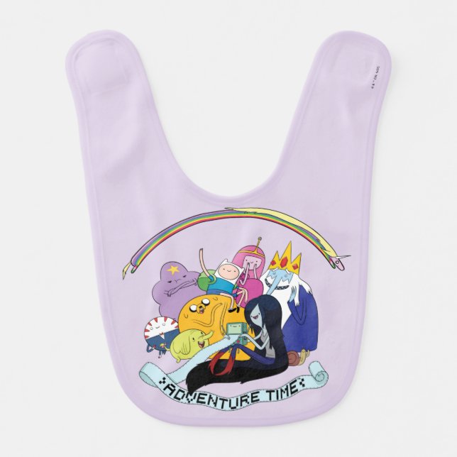 Adventure Time | BMO Group Graphic Baby Bib (Front)