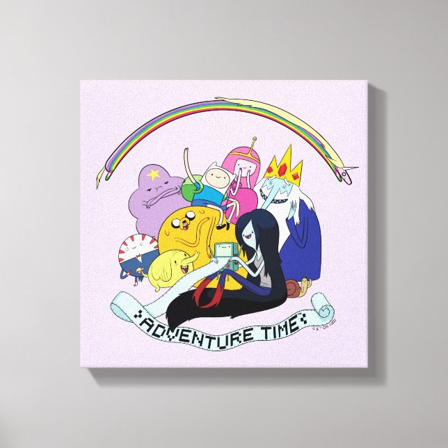 Adventure Time | BMO Group Graphic Canvas Print (Front)
