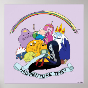 Adventure Time BMO Group Graphic Poster