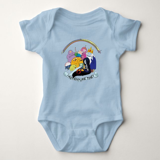Adventure Time | BMO Group Graphic T-Shirt Baby Bodysuit (Front)