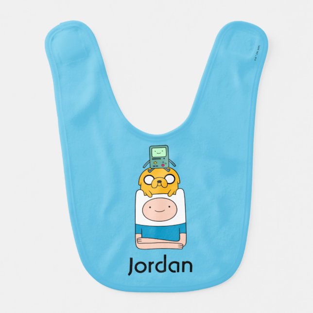 Adventure Time | BMO, Jake, & Finn Baby Bib (Front)