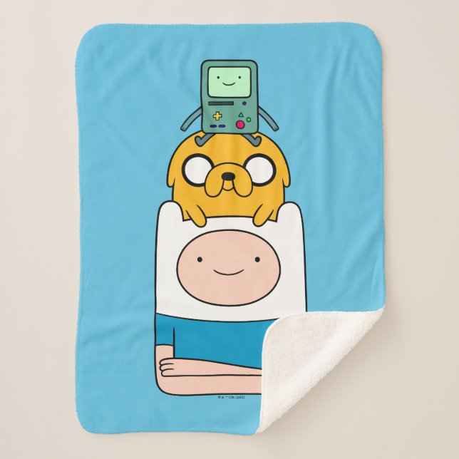 Adventure Time | BMO, Jake, & Finn Sherpa Blanket (Front)