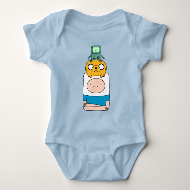 Adventure Time | BMO, Jake, & Finn T-Shirt Baby Bodysuit (Front)