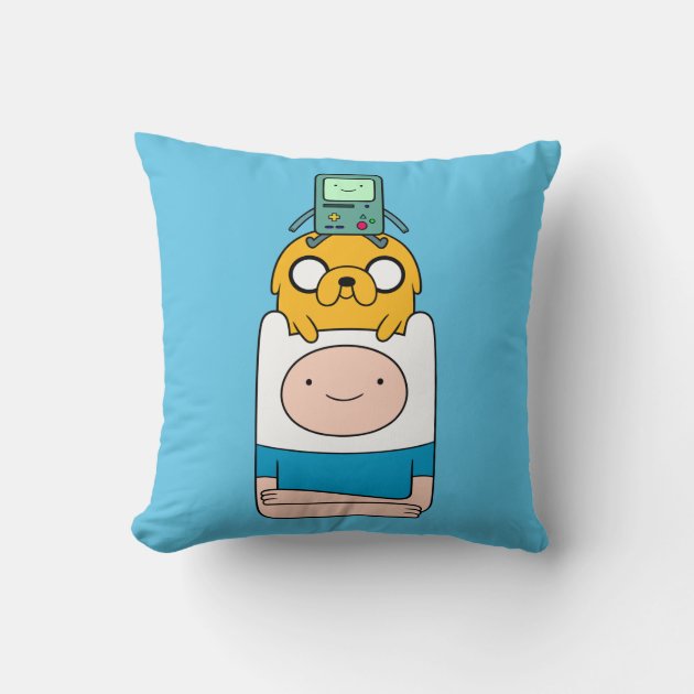 Adventure Time | BMO, Jake, & Finn Throw Pillow | Zazzle