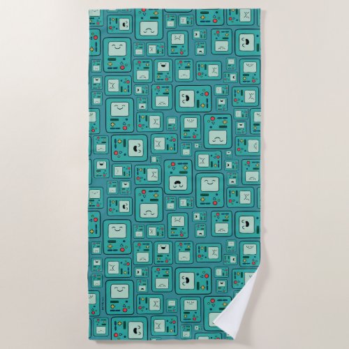 Adventure Time  BMO Pattern Beach Towel