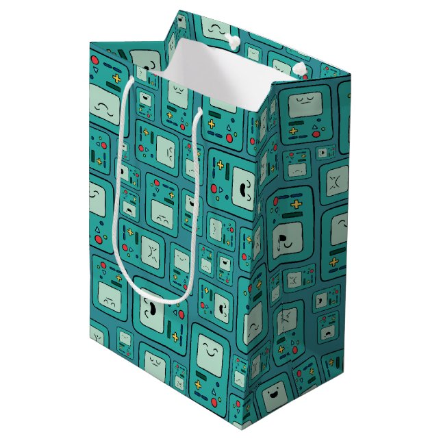 Adventure Time | BMO Pattern Medium Gift Bag (Front Angled)
