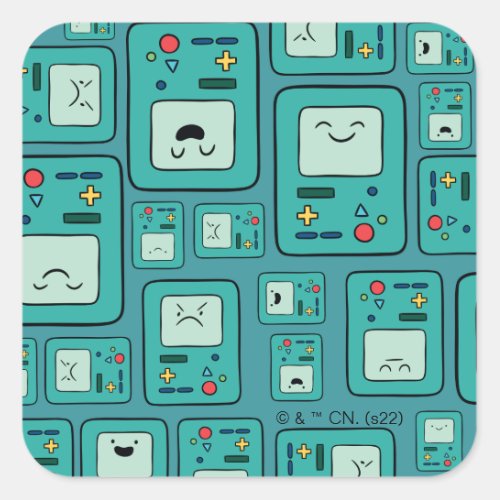 Adventure Time  BMO Pattern Square Sticker