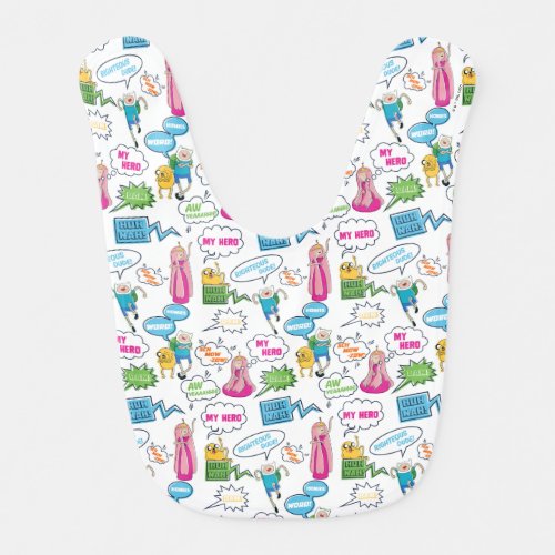 Adventure Time  Character Call_Out Pattern Baby Bib