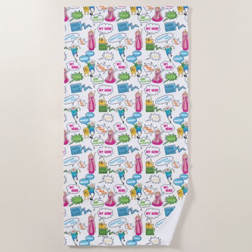 Adventure Time  Character Call_Out Pattern Beach Towel