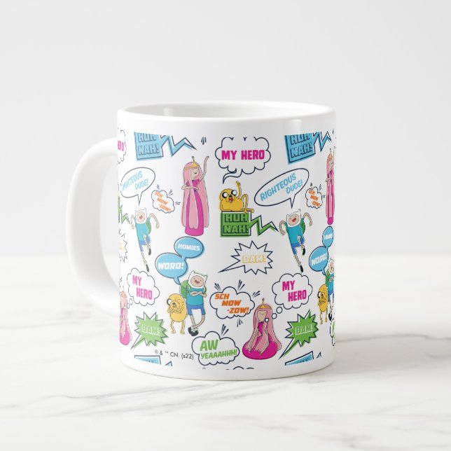 Adventure Time | Character Call-Out Pattern Giant Coffee Mug (Front Left)