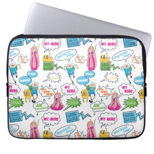 Adventure Time   Character Call-Out Pattern Laptop Sleeve
