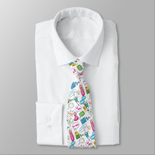 Adventure Time Character Call-Out Pattern Neck Tie
