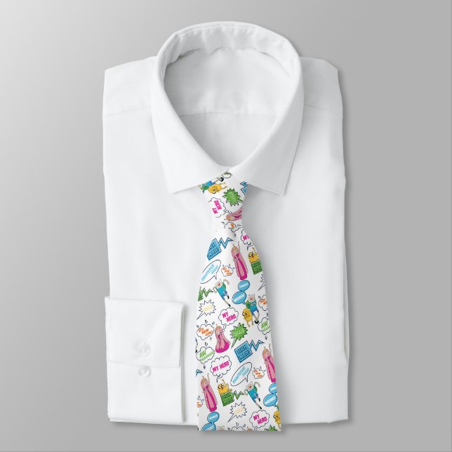 Adventure Time | Character Call-Out Pattern Neck Tie (Tied)