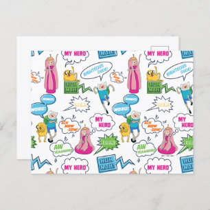 Adventure Time   Character Call-Out Pattern Postcard