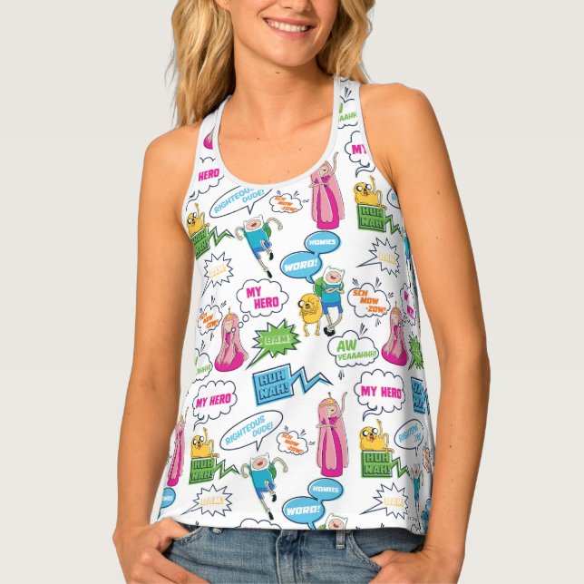 Adventure Time | Character Call-Out Pattern Tank Top (Front)