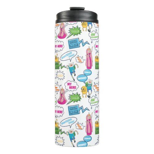 Adventure Time  Character Call_Out Pattern Thermal Tumbler