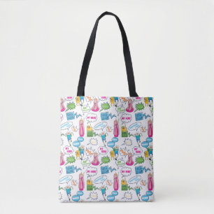 Adventure Time Character Call-Out Pattern Tote Bag