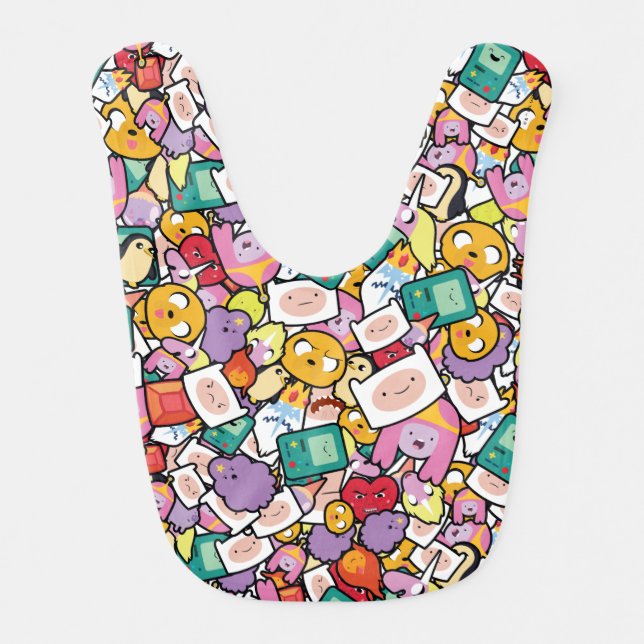 Adventure Time | Character Toss Pattern Baby Bib (Front)