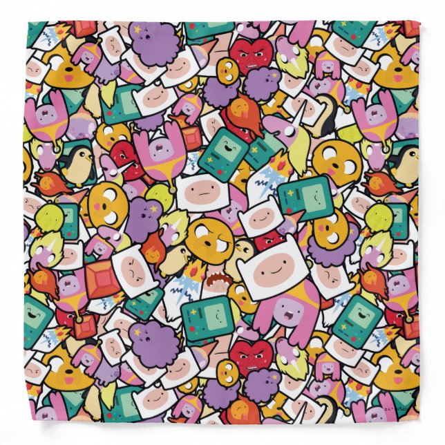 Adventure Time | Character Toss Pattern Bandana (Front)