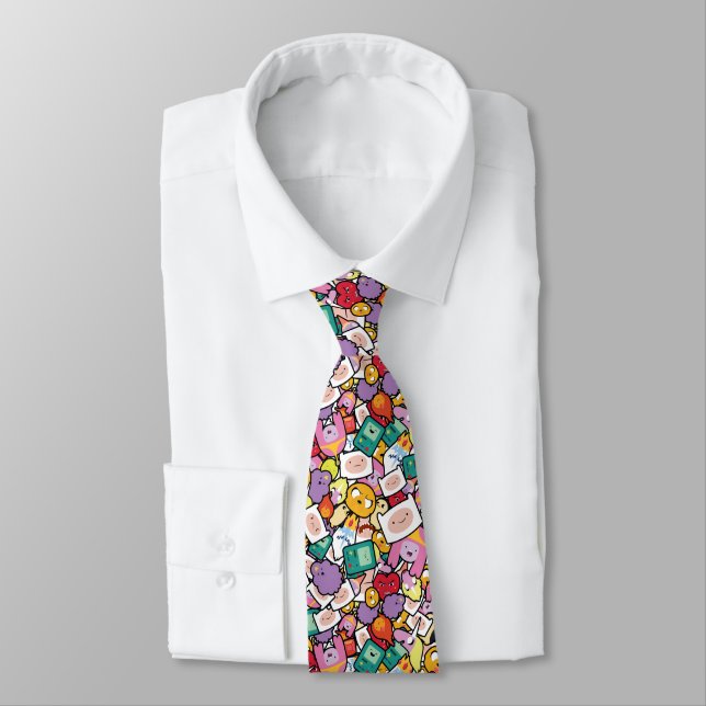 Adventure Time | Character Toss Pattern Neck Tie (Tied)