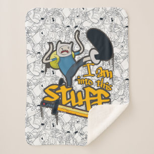 Adventure Time   Finn "I Am Into This Stuff" Sherpa Blanket